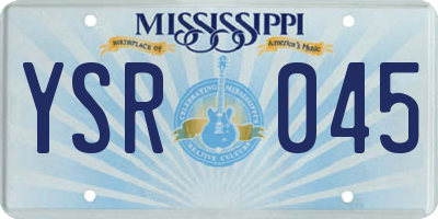 MS license plate YSR045