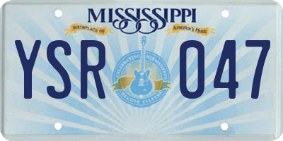 MS license plate YSR047