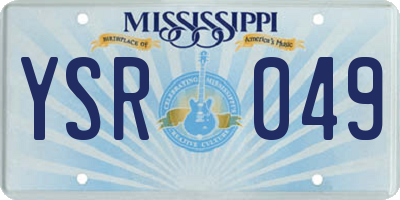 MS license plate YSR049