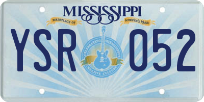MS license plate YSR052