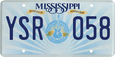 MS license plate YSR058