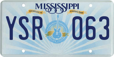 MS license plate YSR063