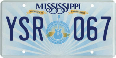 MS license plate YSR067