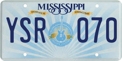 MS license plate YSR070