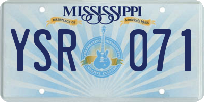 MS license plate YSR071