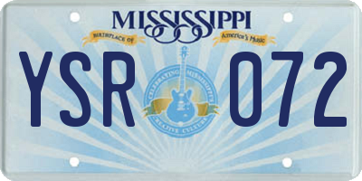 MS license plate YSR072