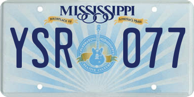 MS license plate YSR077