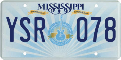 MS license plate YSR078