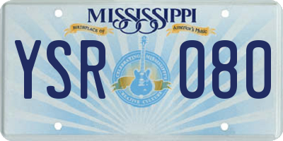 MS license plate YSR080