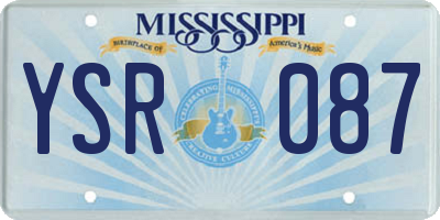 MS license plate YSR087