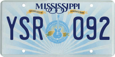 MS license plate YSR092