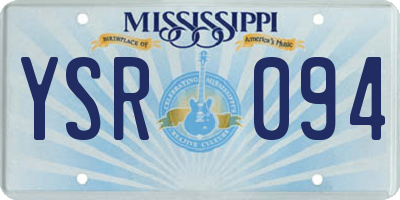 MS license plate YSR094