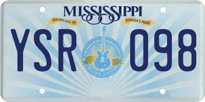 MS license plate YSR098