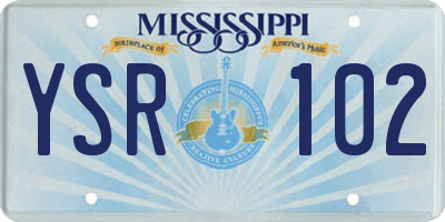 MS license plate YSR102