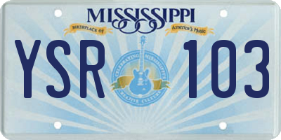 MS license plate YSR103