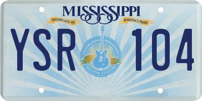 MS license plate YSR104