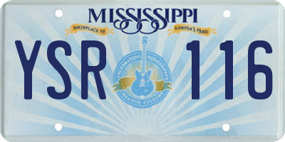 MS license plate YSR116