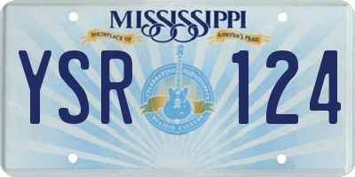 MS license plate YSR124