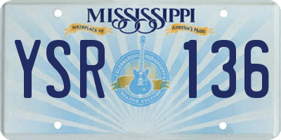 MS license plate YSR136