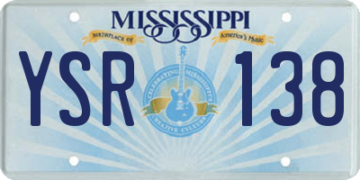 MS license plate YSR138