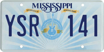 MS license plate YSR141