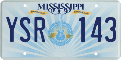 MS license plate YSR143