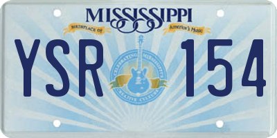 MS license plate YSR154