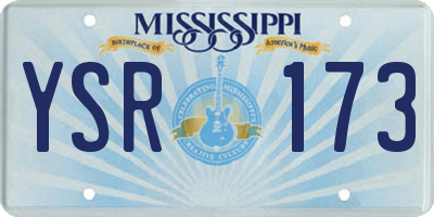 MS license plate YSR173