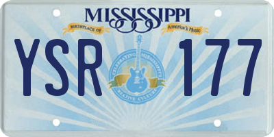 MS license plate YSR177