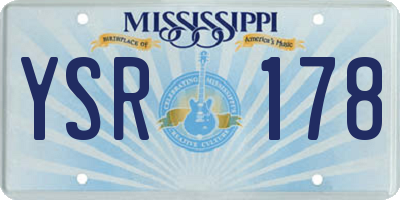 MS license plate YSR178