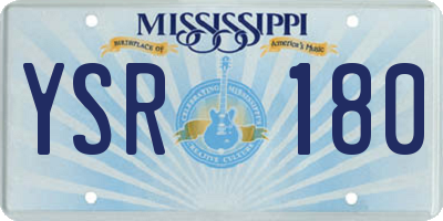 MS license plate YSR180