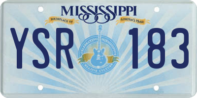 MS license plate YSR183