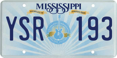 MS license plate YSR193