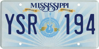 MS license plate YSR194