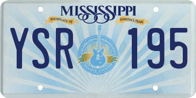 MS license plate YSR195