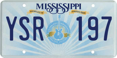 MS license plate YSR197