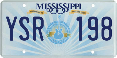 MS license plate YSR198