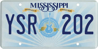 MS license plate YSR202