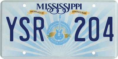 MS license plate YSR204