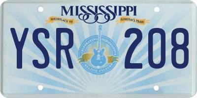MS license plate YSR208