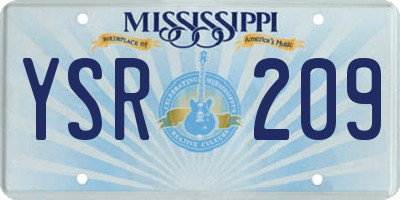 MS license plate YSR209