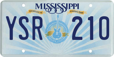 MS license plate YSR210
