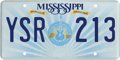MS license plate YSR213