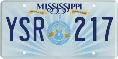 MS license plate YSR217
