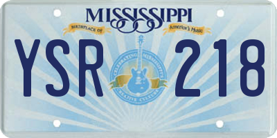 MS license plate YSR218