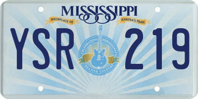 MS license plate YSR219