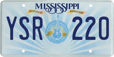 MS license plate YSR220