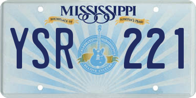 MS license plate YSR221