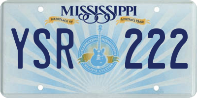 MS license plate YSR222