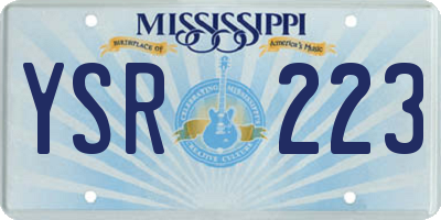 MS license plate YSR223
